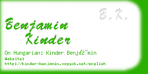 benjamin kinder business card